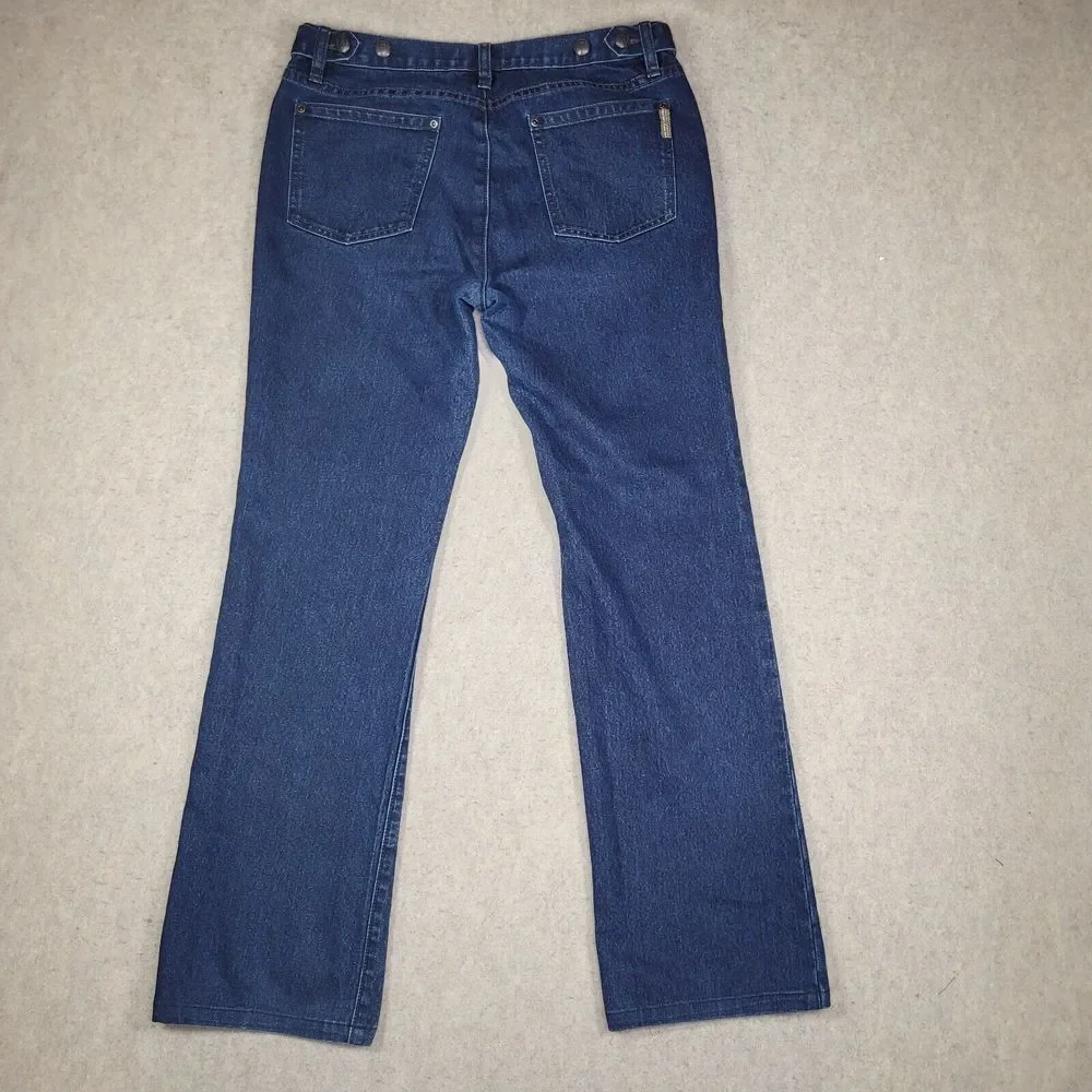 US Army 1st Infantry Division Jeans Womens 10 Blue Denim Dark Wash 32x29 Stretch